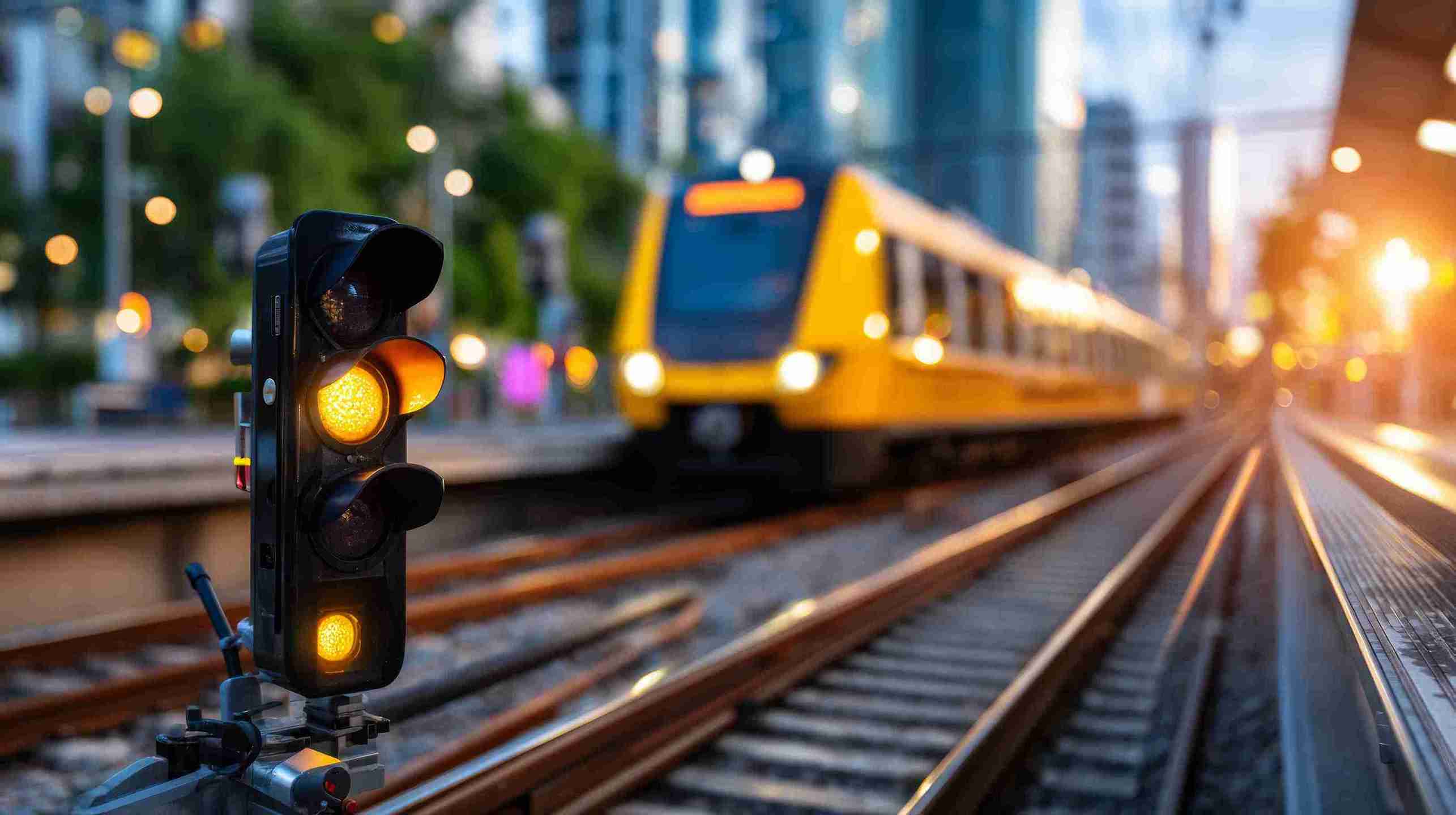 urban infrastructure line the railway corridor